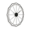 Wall Clock | Black Metal Geometric Edge Border | Abstract Open Frame | 36"
