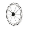 Wall Clock | Black Metal Geometric Edge Border | Abstract Open Frame | 36"