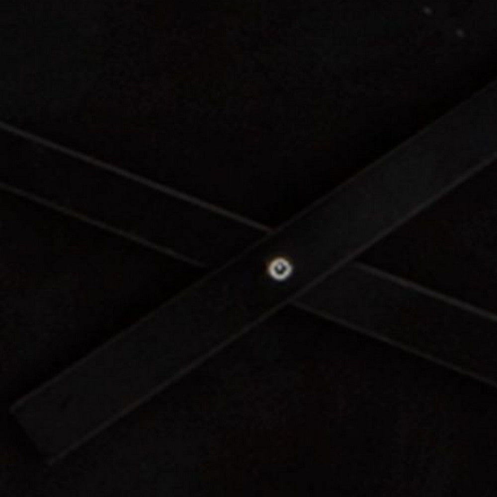 Wall Clock | Black Metal Geometric Edge Border | Abstract Open Frame | 36"
