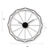 Wall Clock | Black Metal Geometric Edge Border | Abstract Open Frame | 36"
