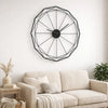 Wall Clock | Black Metal Geometric Edge Border | Abstract Open Frame | 36"