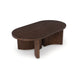 Jeno Coffee Table | 51" Oval | 4 Curved Reeded Plinth Bases | Brown Wood