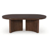 Jeno Coffee Table | 51" Oval | 4 Curved Reeded Plinth Bases | Brown Wood