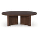 Jeno Coffee Table | 51" Oval | 4 Curved Reeded Plinth Bases | Brown Wood