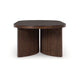 Jeno Coffee Table | 51" Oval | 4 Curved Reeded Plinth Bases | Brown Wood