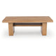 Kris Coffee Table | 55" Rectangular | Tapered Legs | Light Brown