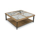 Tey Coffee Table w Caster Wheels | 48" Square | Sintered Stone | Brown