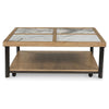Tey Coffee Table w Caster Wheels | 48" Square | Sintered Stone | Brown