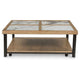 Tey Coffee Table w Caster Wheels | 48" Square | Sintered Stone | Brown