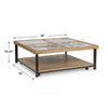 Tey Coffee Table w Caster Wheels | 48" Square | Sintered Stone | Brown