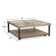Tey Coffee Table w Caster Wheels | 48" Square | Sintered Stone | Brown