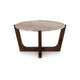 Dore Coffee Table | 36" Round Marble Top | Angled Legs | Brown Wood