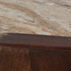 Dore Coffee Table | 36" Round Marble Top | Angled Legs | Brown Wood