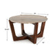 Dore Coffee Table | 36" Round Marble Top | Angled Legs | Brown Wood