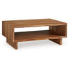 Donni Coffee Table w Shelf | 46" Rectangular | Panel Legs | Brown Wood