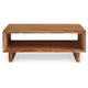 Donni Coffee Table w Shelf | 46" Rectangular | Panel Legs | Brown Wood