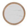 Dill Coffee Table on Caster Wheels | 42" Round Faux Marble | Reeded Brown