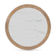 Dill Coffee Table on Caster Wheels | 42" Round Faux Marble | Reeded Brown