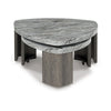 Morey Nesting Stacked Coffee Table Set | Gray Faux Marble | Cantilever