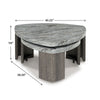 Morey Nesting Stacked Coffee Table Set | Gray Faux Marble | Cantilever