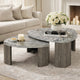Morey Nesting Stacked Coffee Table Set | Gray Faux Marble | Cantilever