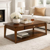 Mour Coffee Table w Casters & Drawer | 50" Rectangular | Brown