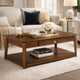 Mour Coffee Table w Casters & Drawer | 50" Rectangular | Brown