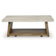 Beda Coffee Table w Casters | Shelf | 48" Rectangular | Brown Wood