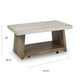 Beda Coffee Table w Casters | Shelf | 48" Rectangular | Brown Wood