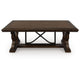 May 56" Rectangular Coffee Table | Elegant Scrolled Base | Brown