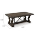 May 56" Rectangular Coffee Table | Elegant Scrolled Base | Brown