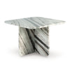 Eton Accent Coffee Table | 26" Square | Panel Legs | Artisan White Marble