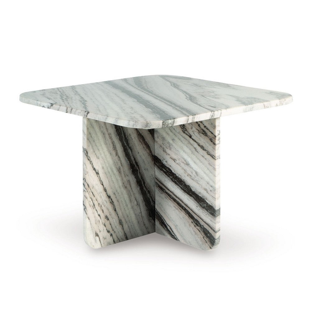 Eton Accent Coffee Table | 26" Square | Panel Legs | Artisan White Marble