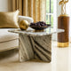 Eton Accent Coffee Table | 26" Square | Panel Legs | Artisan White Marble