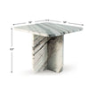 Eton Accent Coffee Table | 18" Square | Panel Legs | Artisan White Marble