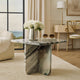 Eton Accent Coffee Table | 18" Square | Panel Legs | Artisan White Marble