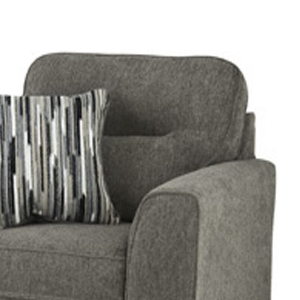 Oly Oversized Armchair w 1 Accent Pillow | Graphite Gray Polyester Seat