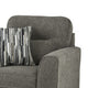 Oly Oversized Armchair w 1 Accent Pillow | Graphite Gray Polyester Seat