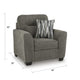 Oly Oversized Armchair w 1 Accent Pillow | Graphite Gray Polyester Seat