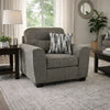 Oly Oversized Armchair w 1 Accent Pillow | Graphite Gray Polyester Seat