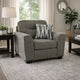 Oly Oversized Armchair w 1 Accent Pillow | Graphite Gray Polyester Seat