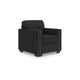 Jez Accent Armchair | Coal Black Polyester w Nailhead Trim | LED Base