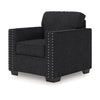 Jez Accent Armchair | Coal Black Polyester w Nailhead Trim | LED Base