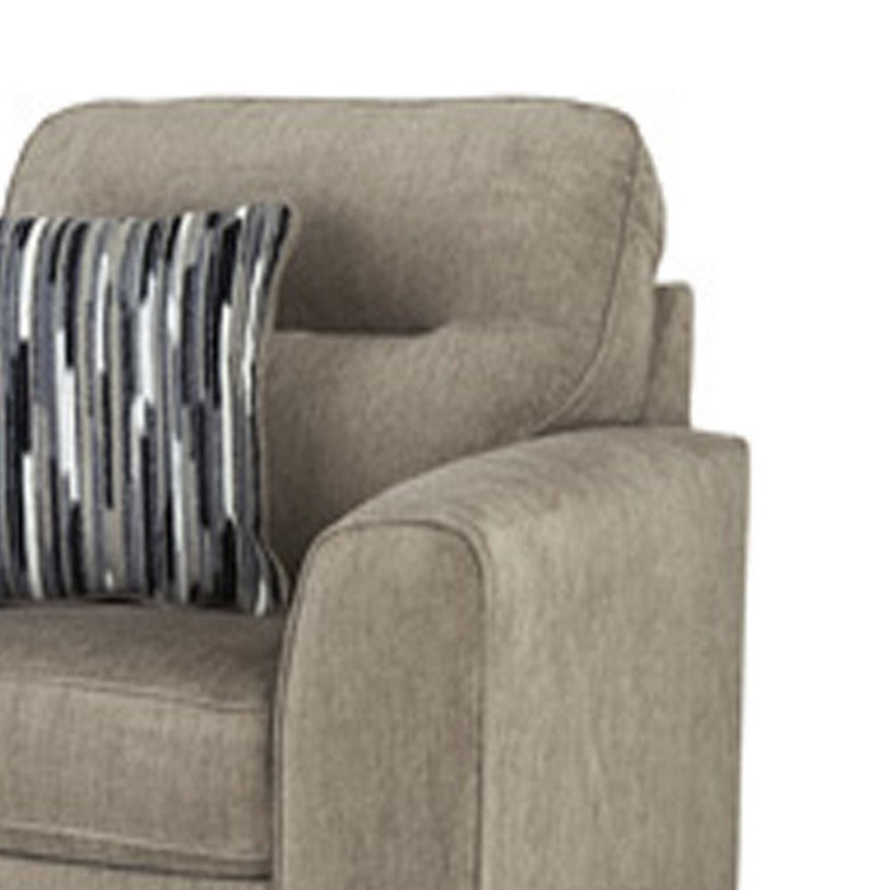 Oly Oversized Armchair w 1 Accent Pillow | Mocha Brown Polyester Seat