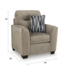 Oly Oversized Armchair w 1 Accent Pillow | Mocha Brown Polyester Seat