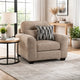 Oly Oversized Armchair w 1 Accent Pillow | Mocha Brown Polyester Seat