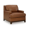 Sany Accent Armchair | Plush & Classic Amber Brown Leather Cushions