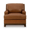 Sany Accent Armchair | Plush & Classic Amber Brown Leather Cushions