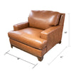 Sany Accent Armchair | Plush & Classic Amber Brown Leather Cushions