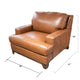 Sany Accent Armchair | Plush & Classic Amber Brown Leather Cushions